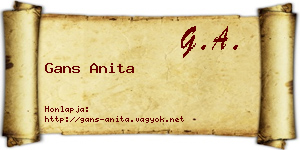 Gans Anita névjegykártya